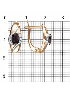 Серьги серебро 925 пробы, покрытие - золочение, выборочное родирование