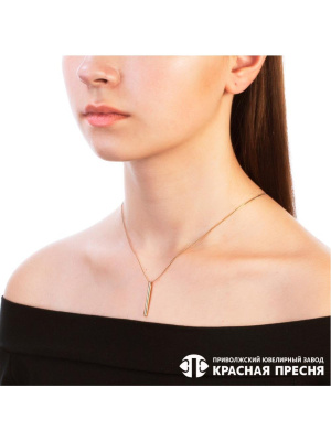 Колье серебро 925 пробы, покрытие - золочение, без вставок