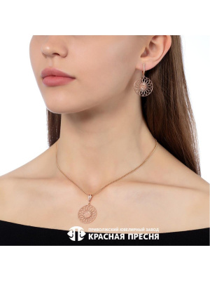 Серьги серебро 925 пробы, покрытие - золочение, без вставок