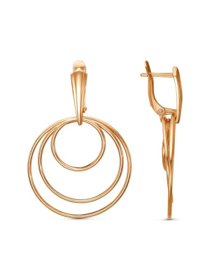 Серьги бижутерия, покрытие - золочение, без вставок