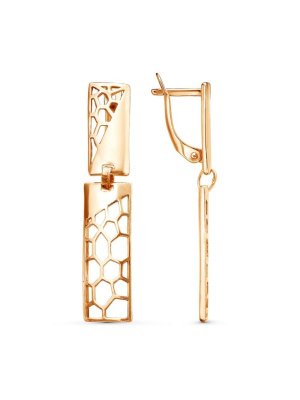 Серьги бижутерия, покрытие - золочение, без вставок