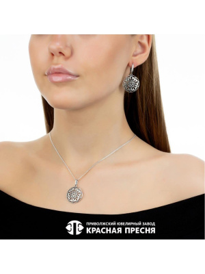 Подвеска серебро 925 пробы, покрытие - оксидирование, без вставок