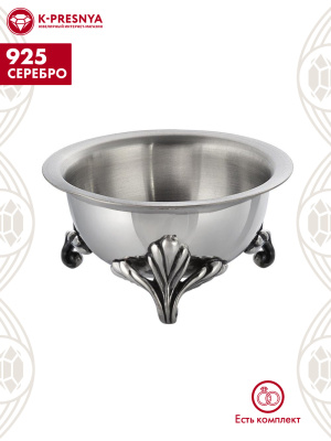 Солонка серебро 925 пробы, покрытие - оксидирование, без вставок