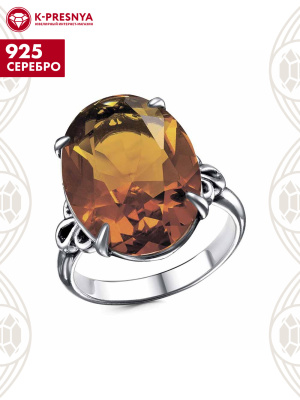 Кольцо серебро 925 пробы, покрытие - оксидирование, вставка - стекло ювелирное собственной огранки