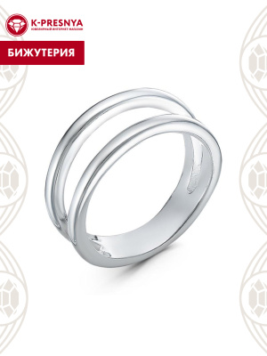 Кольцо бижутерия, покрытие - серебрение, без вставок