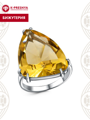 Кольцо бижутерия, покрытие - серебрение с оксидированием, вставка - стекло ювелирное собственной огранки