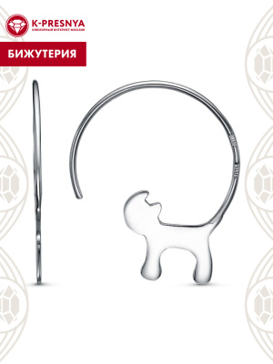 Серьги бижутерия, покрытие - платинирование, без вставок