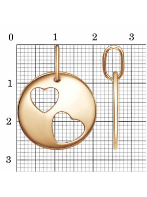 Подвеска серебро 925 пробы, покрытие - золочение, без вставок