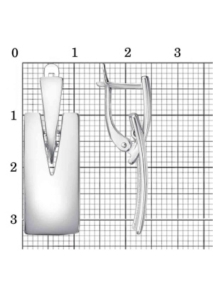 Серьги серебро 925 пробы, покрытие - родирование, без вставок