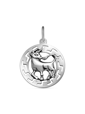 Подвеска "телец" серебро 925 пробы, покрытие - оксидирование, без вставок