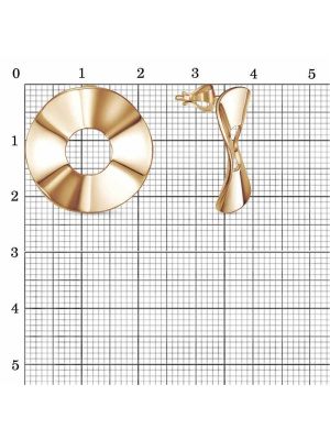 Серьги серебро 925 пробы, покрытие - золочение, без вставок