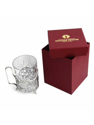 Подстаканник серебро 925 пробы, покрытие - оксидирование, без вставок