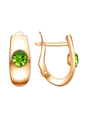 Серьги бижутерия, покрытие - золочение, вставка - стекло ювелирное preciosa