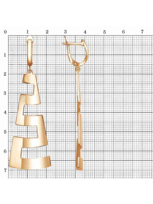 Серьги серебро 925 пробы, покрытие - золочение, без вставок