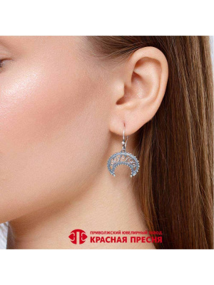 Серьги серебро 925 пробы, покрытие - оксидирование, без вставок