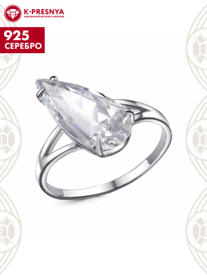 Кольцо серебро 925 пробы, покрытие - платинирование, без вставок