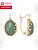 Серьги бижутерия, покрытие - золочение, вставка - искусственный нефрит Серьги бижутерия, покрытие - золочение, вставка - искусственный нефрит