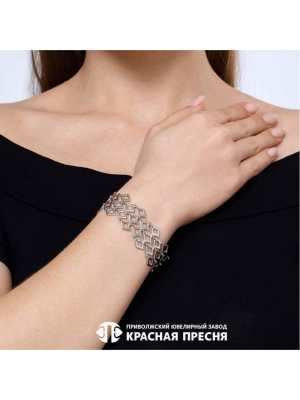 Браслет серебро 925 пробы, покрытие - платинирование, без вставок