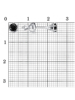 Серьги серебро 925 пробы, покрытие - родирование, вставка - фианит (недрагоценный камень)