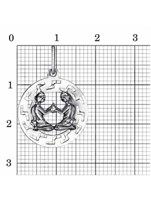 Подвеска "близнецы" серебро 925 пробы, покрытие - оксидирование, без вставок
