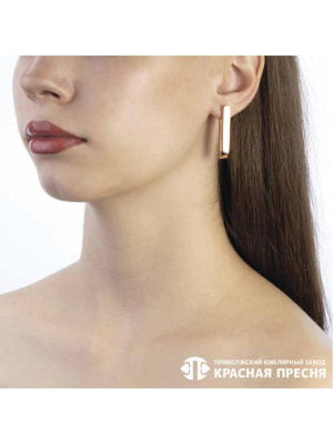 Серьги серебро 925 пробы, покрытие - золочение, без вставок