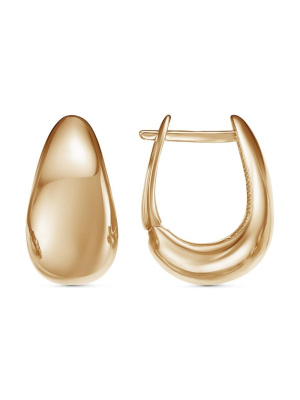 Серьги серебро 925 пробы, покрытие - золочение, без вставок