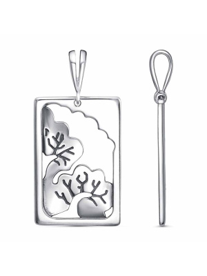 Подвеска бижутерия, покрытие - серебрение с оксидированием, без вставок