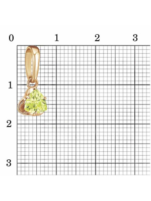 Подвеска бижутерия, покрытие - золочение, вставка - фианит (недрагоценный камень)