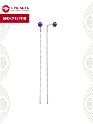 Серьги бижутерия, покрытие - серебрение, вставка - культивированный жемчуг