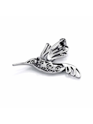 Брошь серебро 925 пробы, покрытие - оксидирование, без вставок