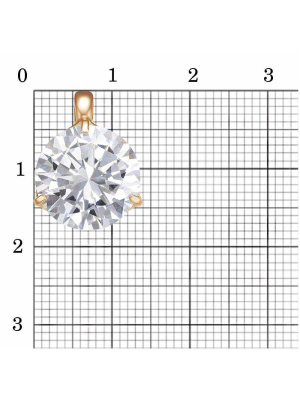 Подвеска серебро 925 пробы, покрытие - золочение, вставка - фианит (недрагоценный камень)