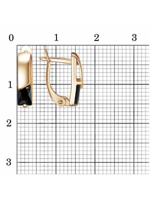 Серьги бижутерия, покрытие - золочение, вставка - фианит (недрагоценный камень)