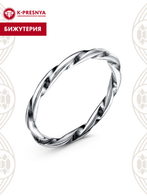 Кольцо бижутерия, покрытие - серебрение с оксидированием, без вставок