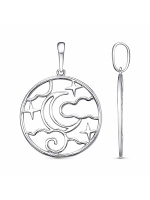 Подвеска бижутерия, покрытие - платинирование, без вставок