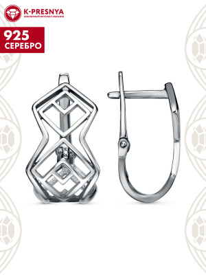 Серьги серебро 925 пробы, покрытие - оксидирование, без вставок