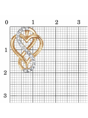 Подвеска бижутерия, покрытие - золочение, выборочное родирование, вставка - стекло ювелирное preciosa