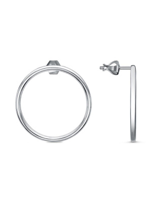 Серьги серебро 925 пробы, покрытие - оксидирование, без вставок