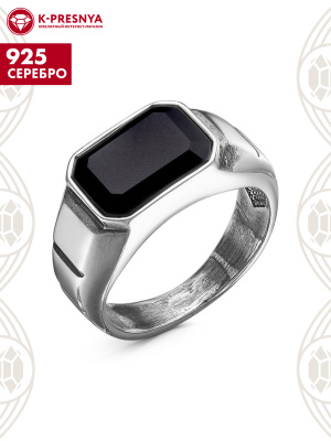 Кольцо серебро 925 пробы, покрытие - оксидирование, вставка - стекло ювелирное собственной огранки