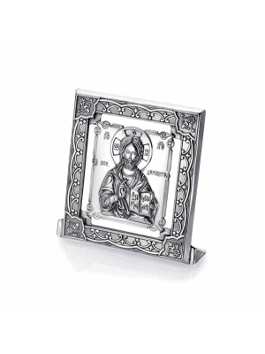 Икона "господь вседержитель" серебро 925 пробы, покрытие - оксидирование, без вставок