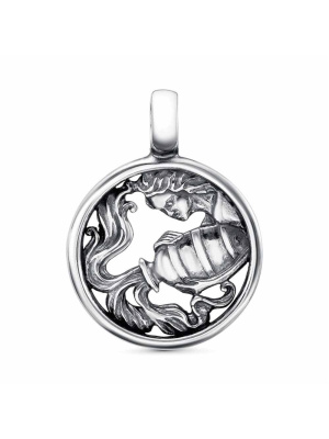 Подвеска "водолей" бижутерия, покрытие - серебрение с оксидированием, без вставок