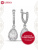 Серьги серебро 925 пробы, покрытие - родирование, вставка - фианит (недрагоценный камень) Серьги серебро 925 пробы, покрытие - родирование, вставка - фианит (недрагоценный камень)