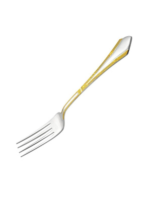 Вилка столовая "элегант" серебро 925 пробы, покрытие - выборочное золочение, без вставок