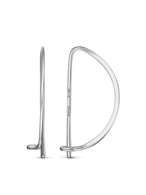 Серьги серебро 925 пробы, покрытие - родирование, без вставок