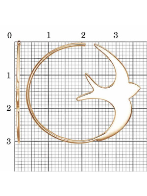 Серьги серебро 925 пробы, покрытие - золочение, без вставок