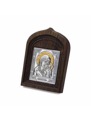 Икона бижутерия, покрытие - серебрение с оксидированием, выборочное золочение, без вставок