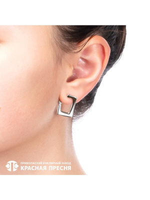 Серьги бижутерия, покрытие - серебрение с оксидированием, без вставок