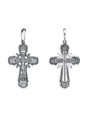 Подвеска бижутерия, покрытие - серебрение с оксидированием, без вставок