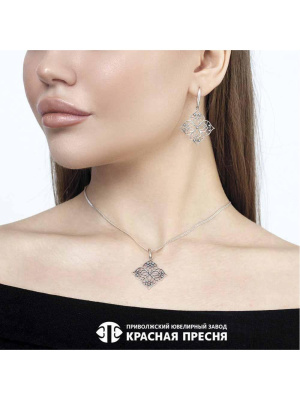 Подвеска бижутерия, покрытие - серебрение с оксидированием, без вставок