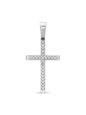 Подвеска серебро 925 пробы, покрытие - родирование, вставка - фианит (недрагоценный камень)