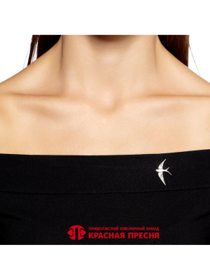 Брошь серебро 925 пробы, покрытие - оксидирование, без вставок